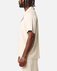XXIII Desert Flower Linen Button Up Shirt Off White