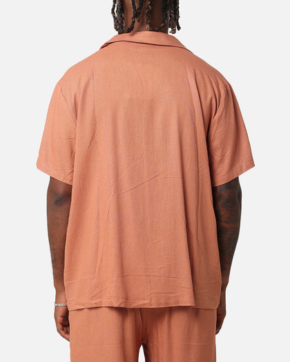 XXIII Desert Flower Linen Button Up Shirt Tan