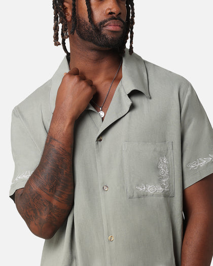 XXIII Serene Linen Button Up Shirt Sage Green