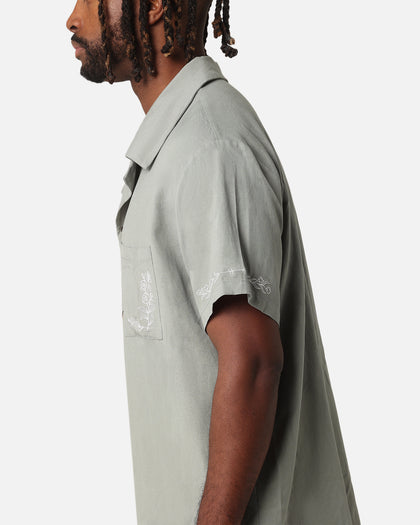 XXIII Serene Linen Button Up Shirt Sage Green