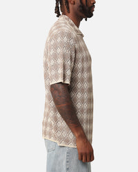 XXIII Diamonds Crochet Polo Shirt Mocha
