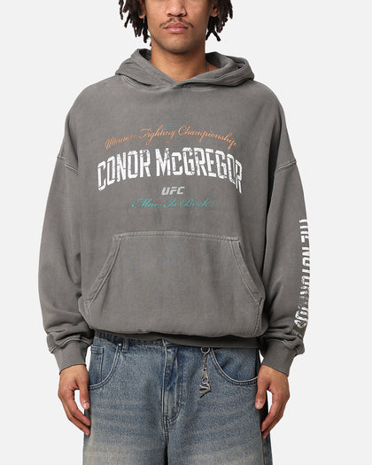 UFC By Culture Kings Conor McGregor Mac Is Back Hoodie Washed Charcoal