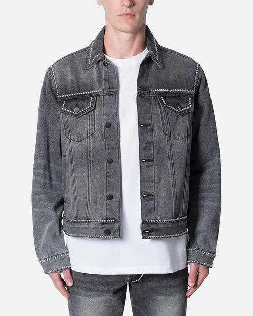 MNML Flat Studded Trucker Jacket Black