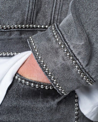 MNML Flat Studded Trucker Jacket Black