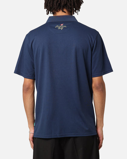 Malbon Pimento Performance Pique Polo Shirt Navy