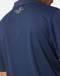 Malbon Pimento Performance Pique Polo Shirt Navy