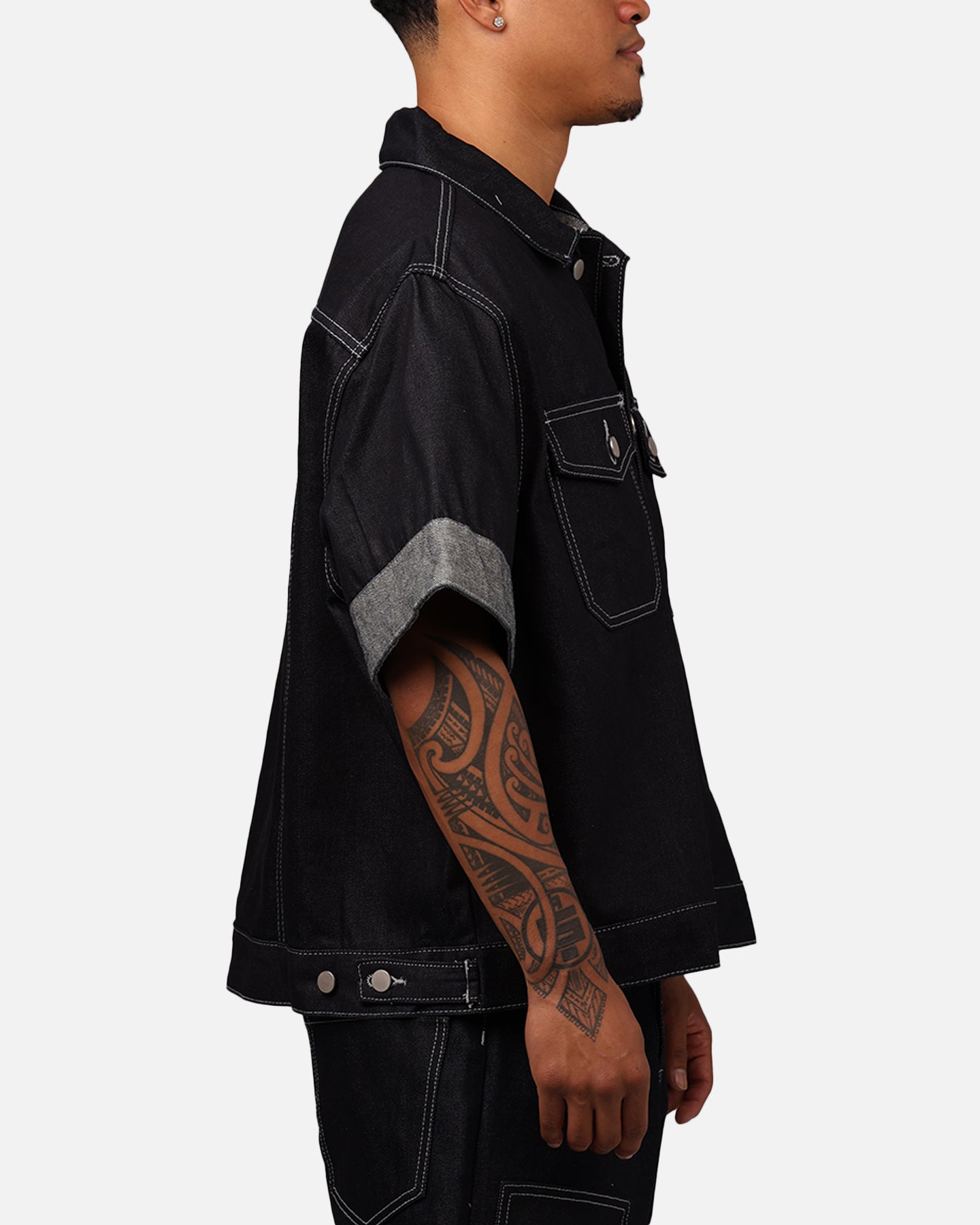 MNML Raw Denim Short Sleeve Jacket Blue | Culture Kings US