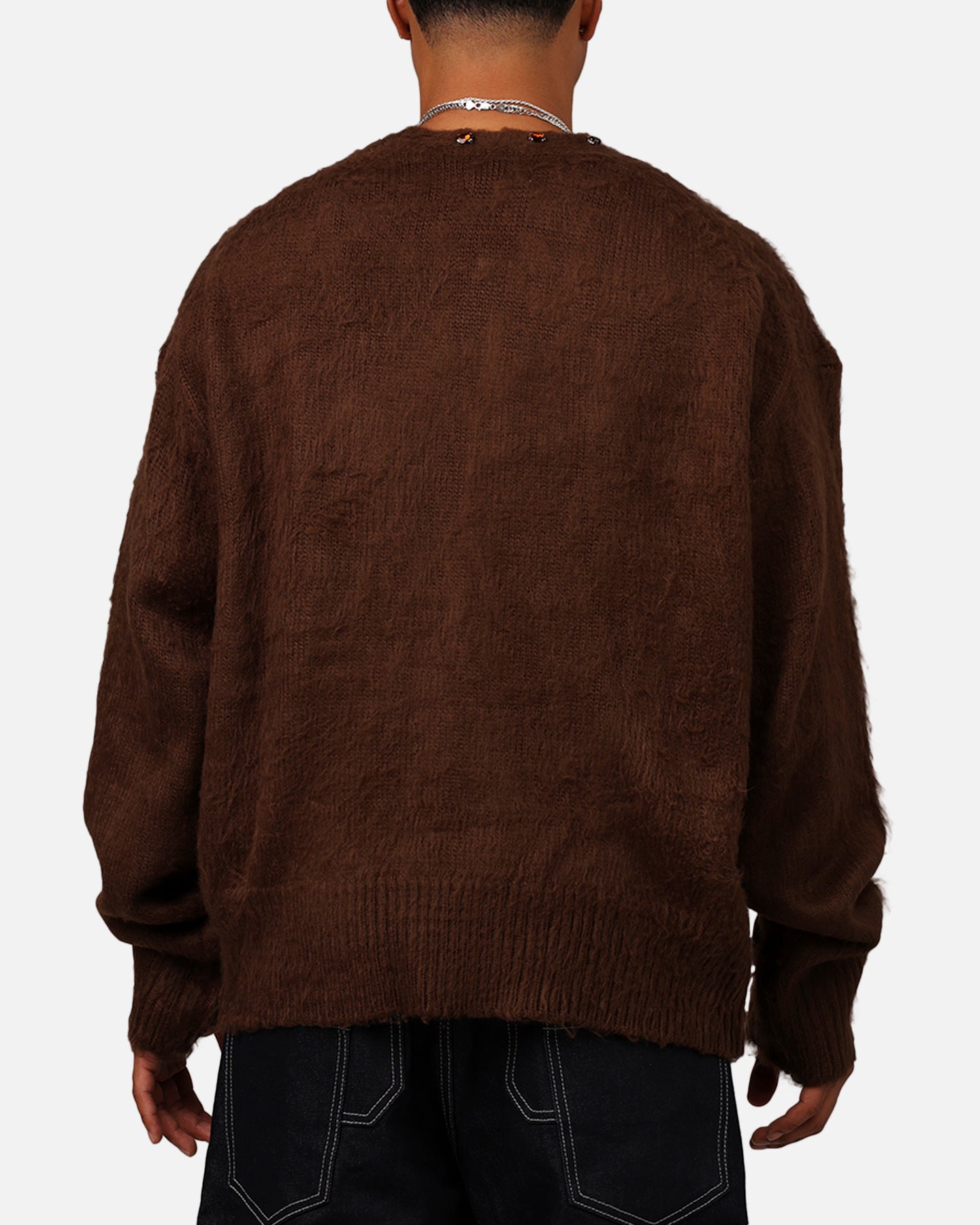 MNML Sky Jewelled Cardigan Sweater Brown | Culture Kings US