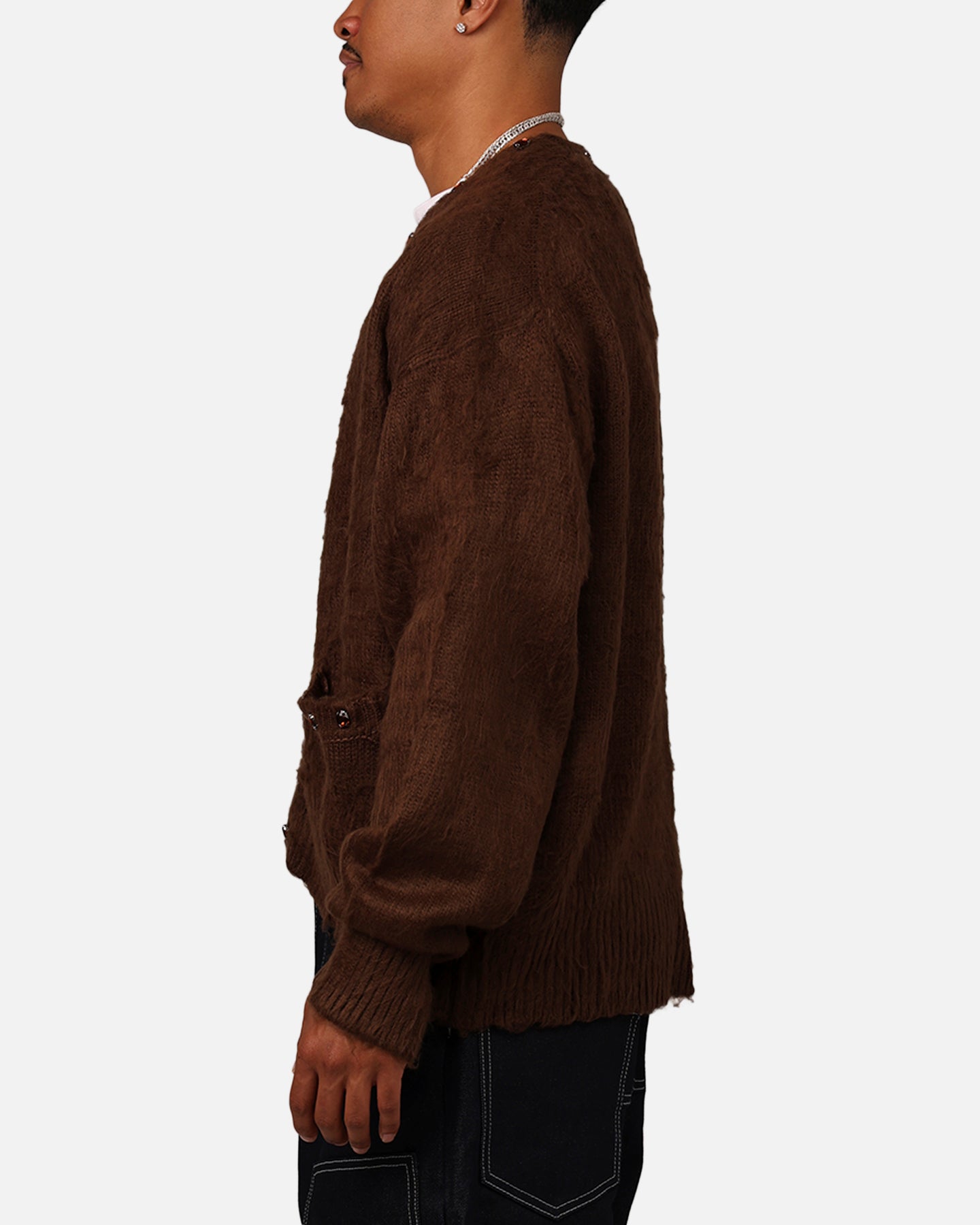 lui jewelry ニット　ブラウン Polo-neck with gemstones colour chocolate | Liu Jo