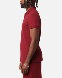 XXIII Ethan Quarter Zip Polo Shirt Maroon