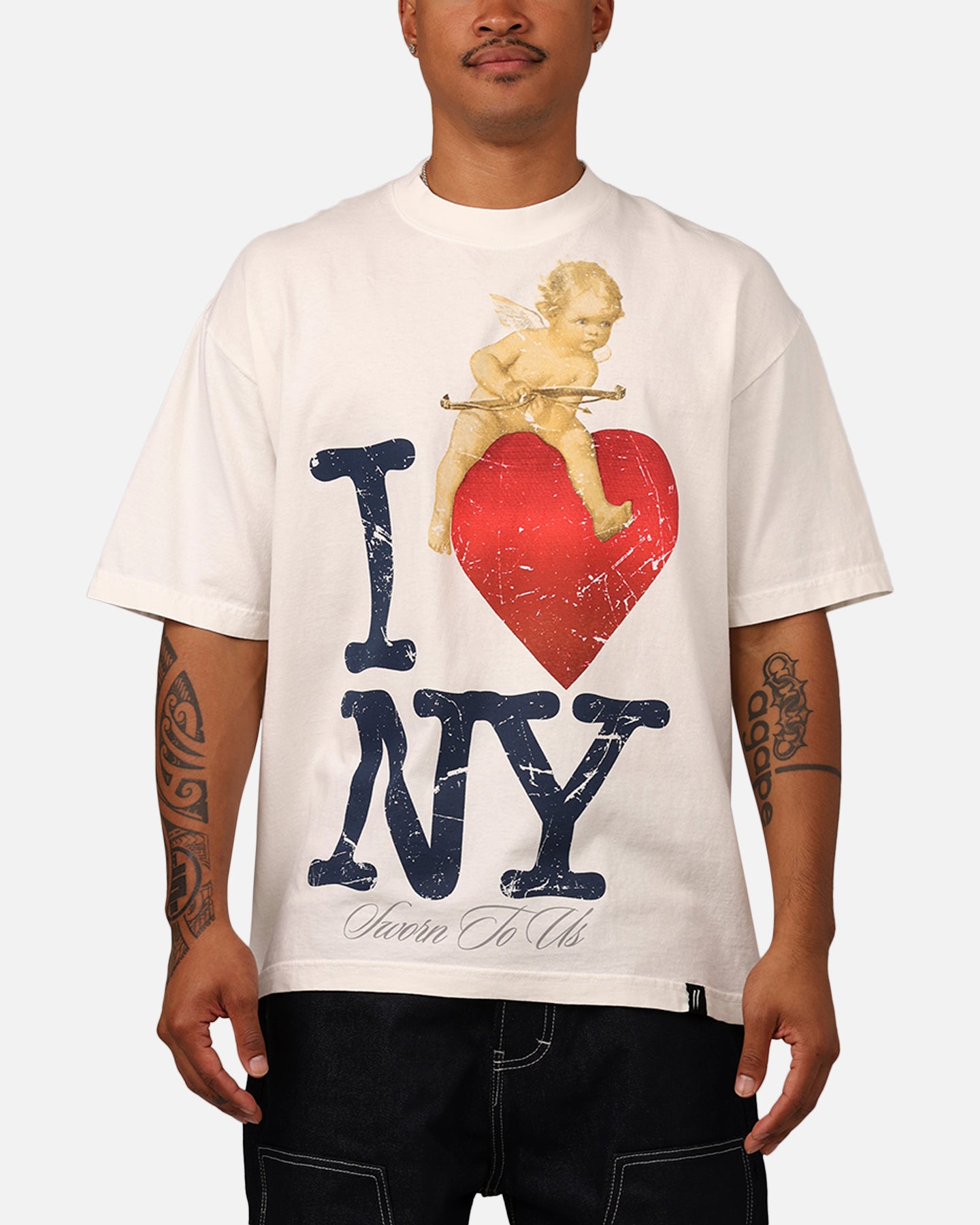 Sworn To Us I Love NY T-Shirt Eggshell | Culture Kings US
