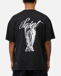 Saint Morta Guardian T-Shirt Black Acidwash