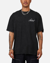 Saint Morta Guardian T-Shirt Black Acidwash