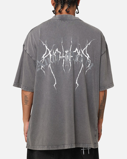 The Anti Order Chaos Mock Neck T-Shirt Washed Charcoal