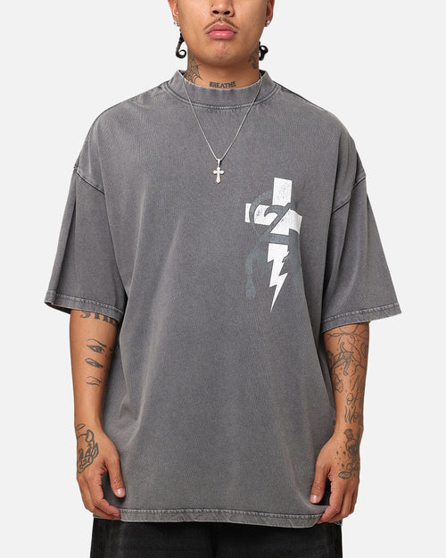The Anti Order Chaos Mock Neck T-Shirt Washed Charcoal