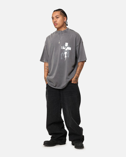 The Anti Order Chaos Mock Neck T-Shirt Washed Charcoal