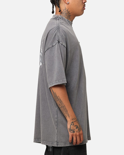 The Anti Order Chaos Mock Neck T-Shirt Washed Charcoal