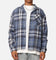 Carre Check Oversized Long Sleeve Button Up Shirt Blue-Plaid