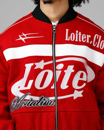 Loiter Aviation Bomber Jacket Red/Black