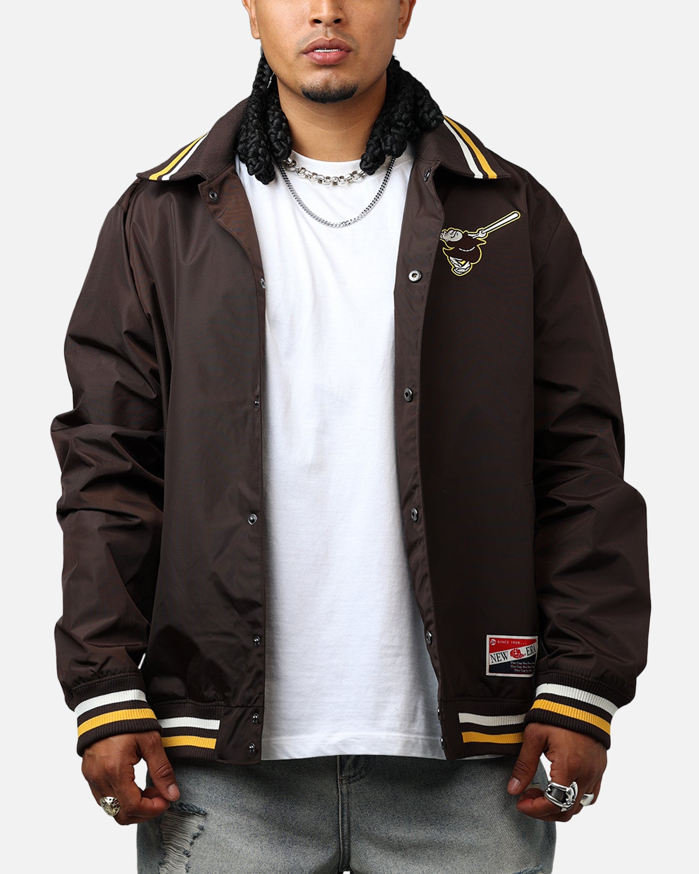 New Era San Diego Padres Throwback Jacket Brown | Culture Kings US