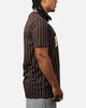 New Era San Diego Padres Throwback Pinstripe T-Shirt Brown