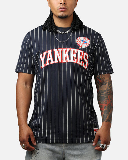 New Era New York Yankees Throwback Pinstripe T-Shirt Navy