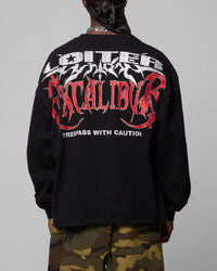 Loiter Trespass Long Sleeve T-Shirt Vintage Black