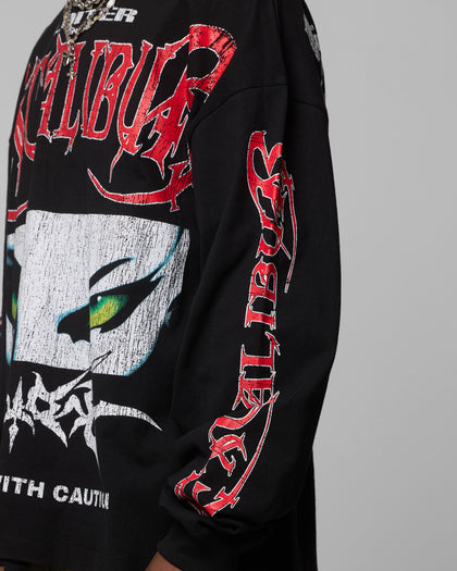 Loiter Trespass Long Sleeve T-Shirt Vintage Black