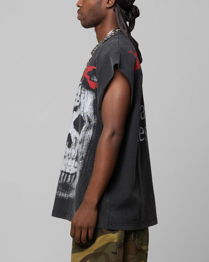 Loiter Ski Mask Muscle T-Shirt Vintage Black