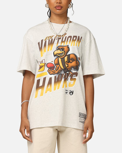 Mitchell & Ness Hawthorn Hawks Mascot Character T-Shirt Silver Marle