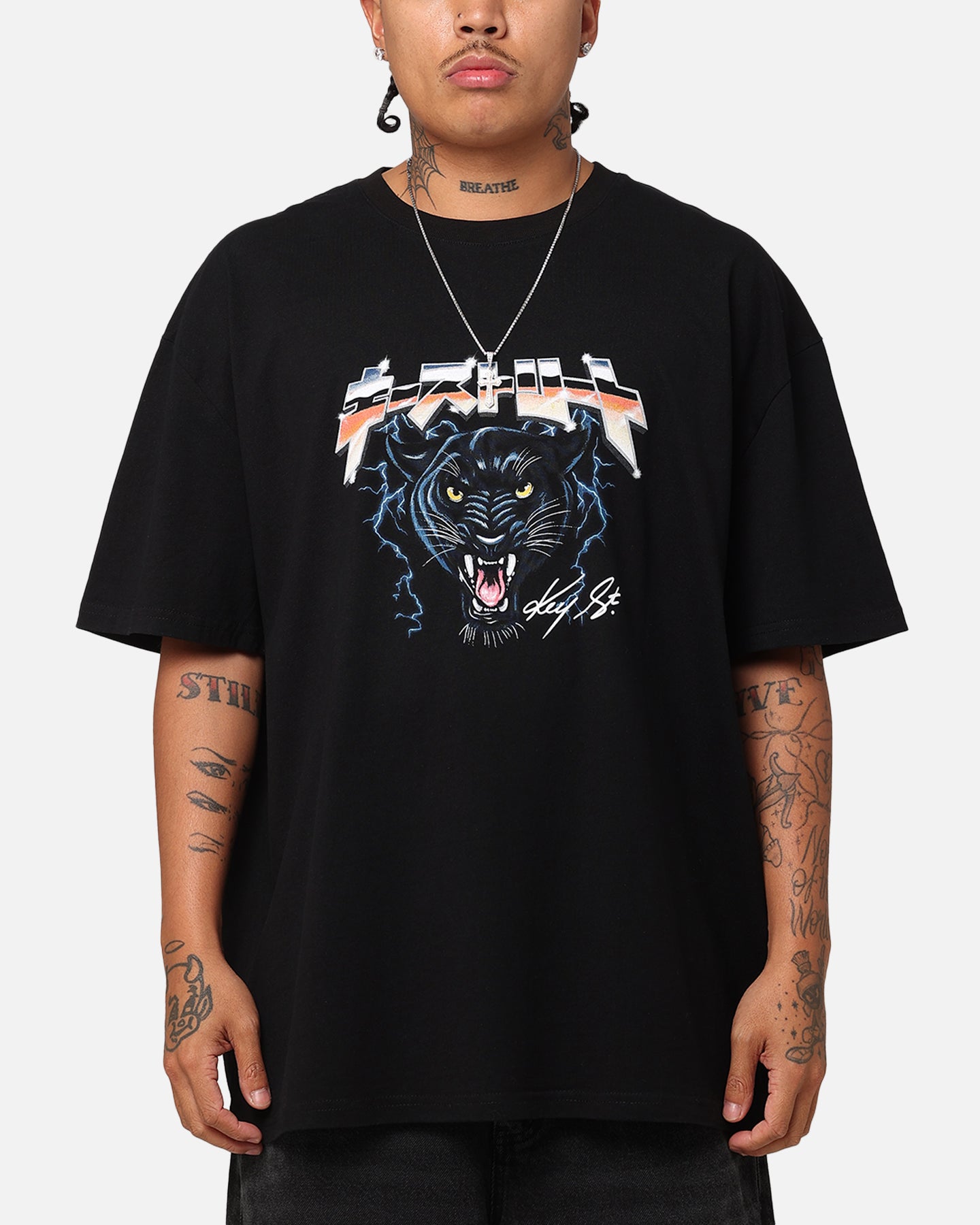 Key Street Panther Heavy T-Shirt Black | Culture Kings US