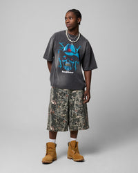 Loiter Chrome Cowboy T-Shirt Vintage Charcoal