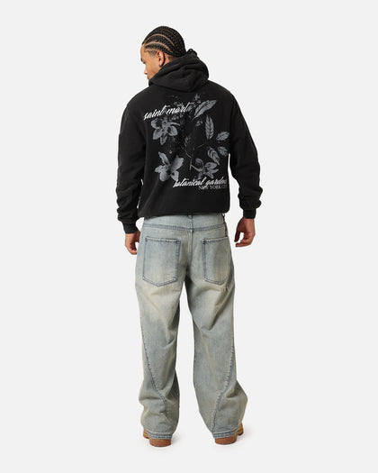 Saint Morta Flower Press Hoodie Vintage Black
