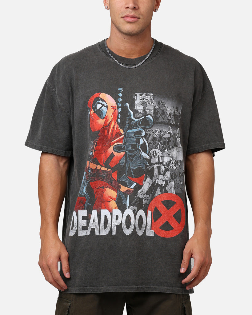 Goat Crew Marvel Deadpool Comic Heavyweight T-Shirt Black Wash