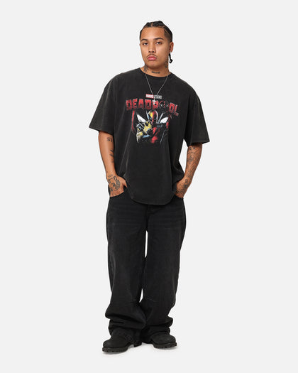 Goat Crew Marvel Deadpool Poster Heavy T-Shirt Vintage Black