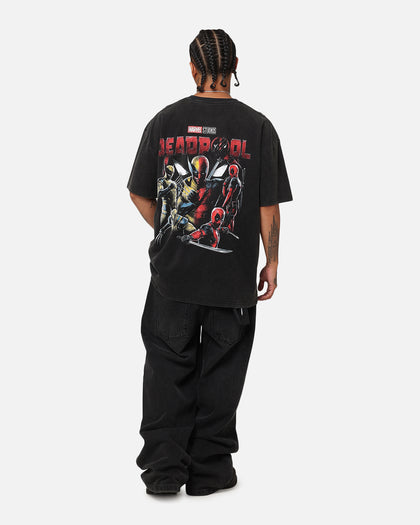 Goat Crew Marvel Deadpool Poster Heavy T-Shirt Vintage Black