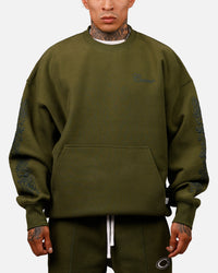 Carre Botanical Oversized Crewneck Forest Green