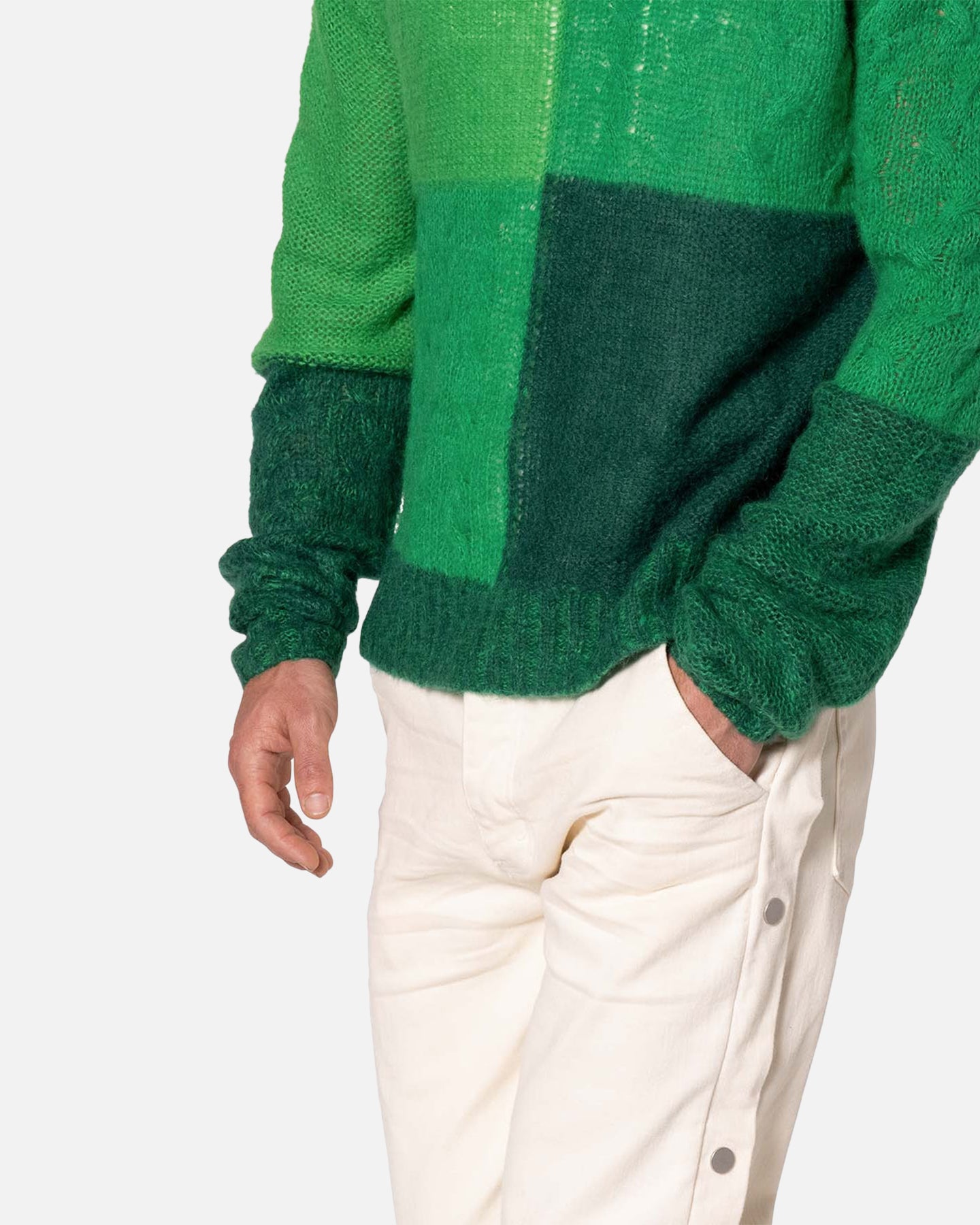 MNML Open Knit Square Sweater Green | Culture Kings US