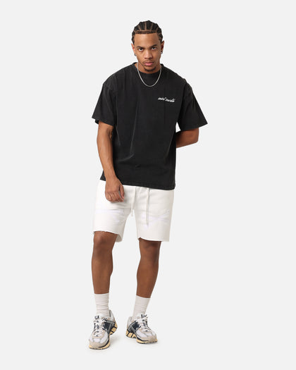 Saint Morta Flower Press Drop T-Shirt Black Acidwash