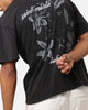 Saint Morta Flower Press Drop T-Shirt Black Acidwash