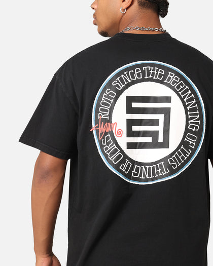 S Double Roots Dot T-Shirt Washed Black