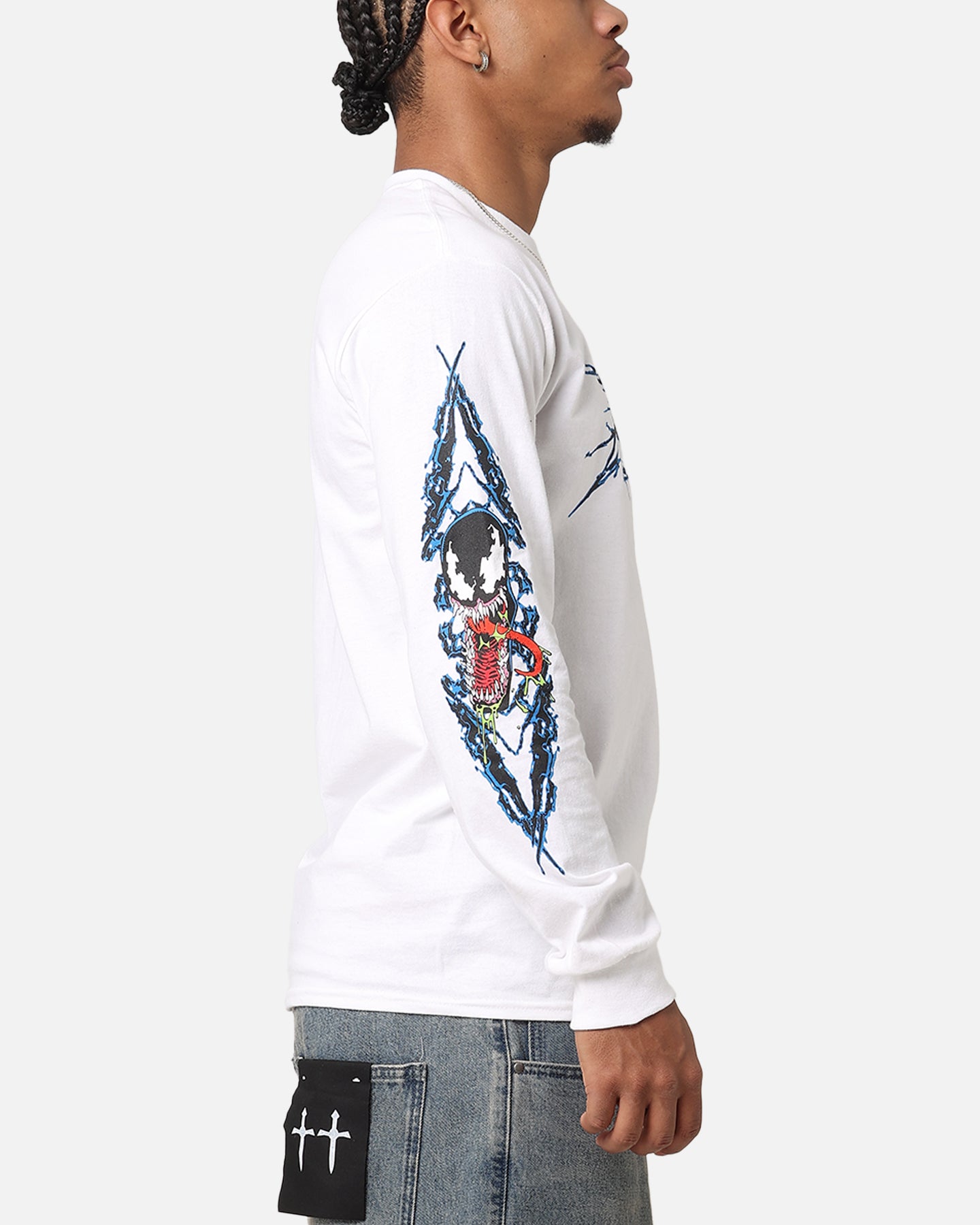 Goat Crew Marvel Spider-Man Y2K Venom Long Sleeve T-Shirt White