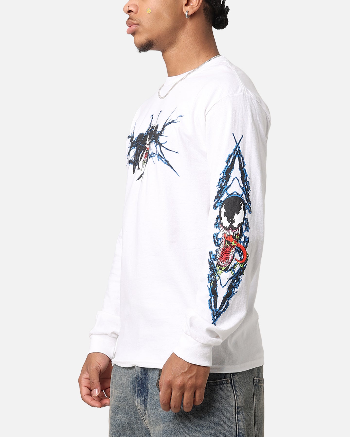 Goat Crew Marvel Spider-Man Y2K Venom Long Sleeve T-Shirt White