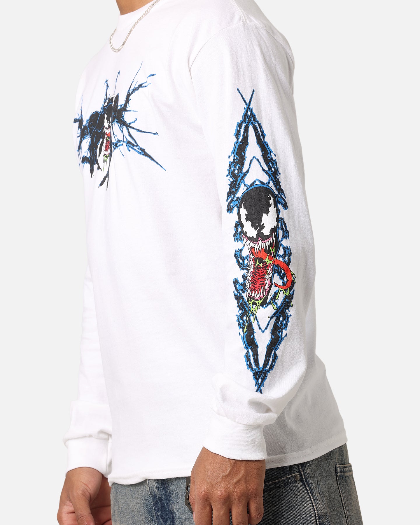 Goat Crew Marvel Spider-Man Y2K Venom Long Sleeve T-Shirt White