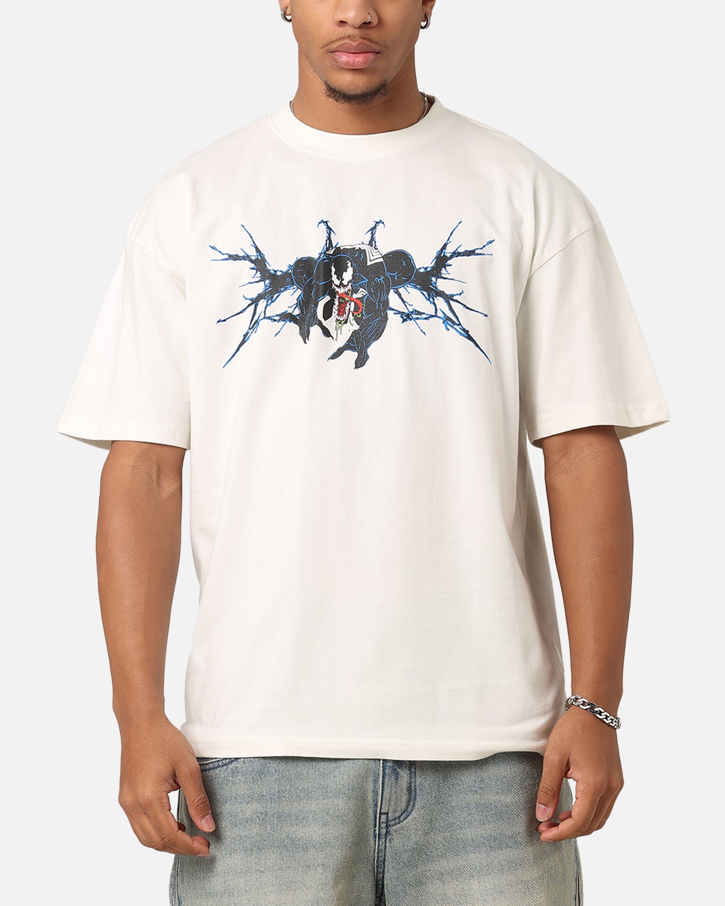 Goat Crew Marvel Spider-Man Y2K Venom T-Shirt Off White | Culture