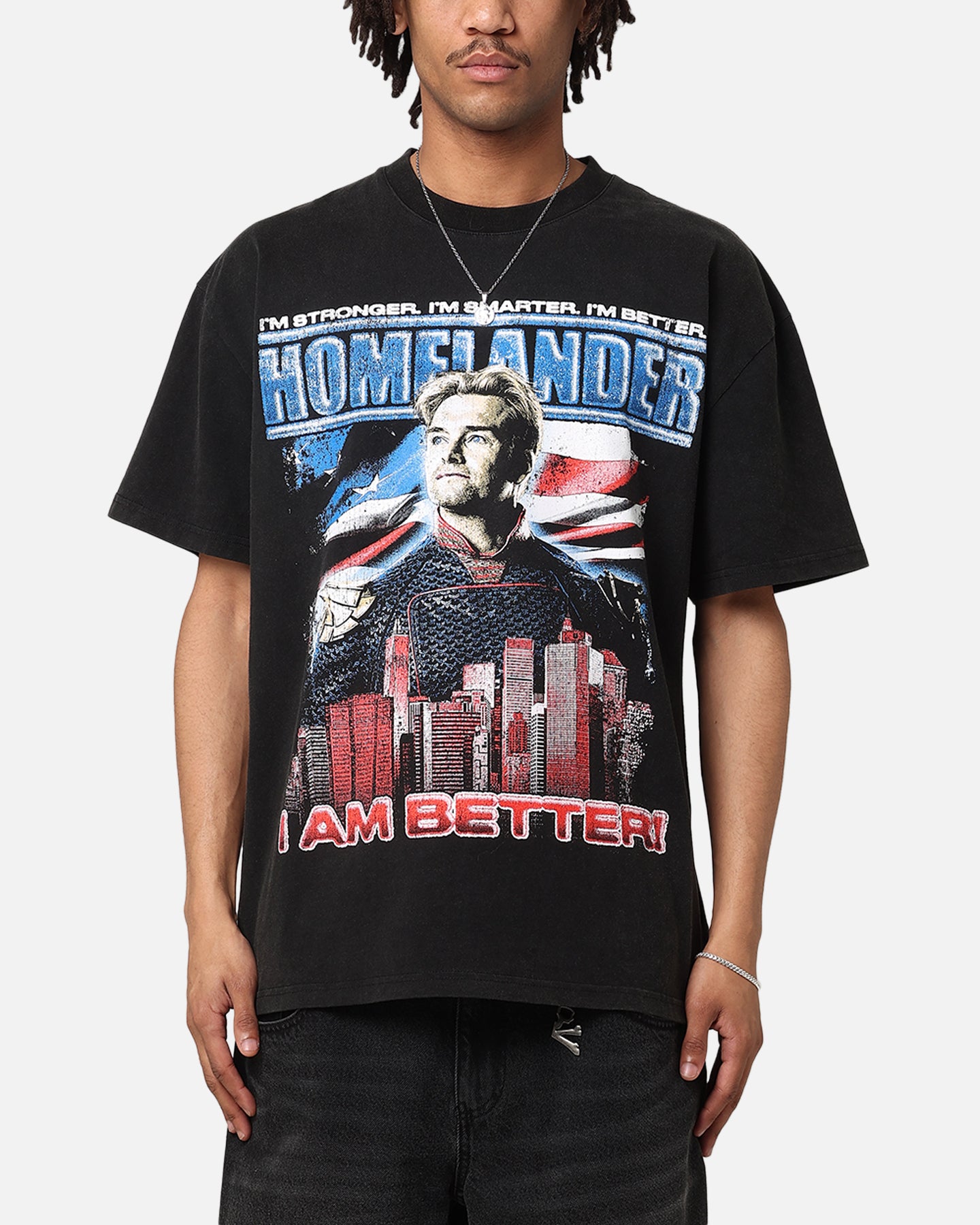 Goat Crew X The Boys Homelander Vintage T-Shirt Black Acidwash