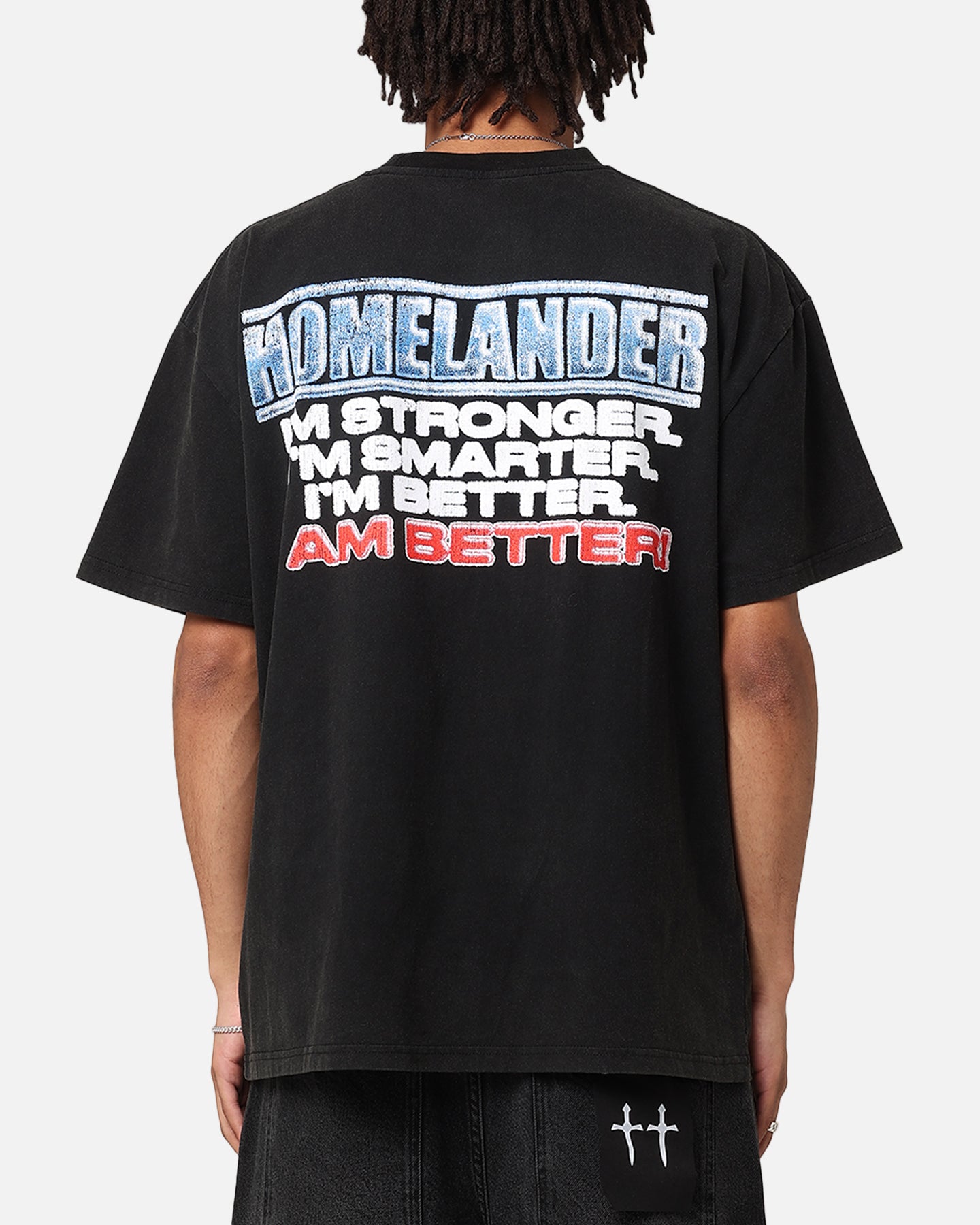 Goat Crew X The Boys Homelander Vintage T-Shirt Black Acidwash