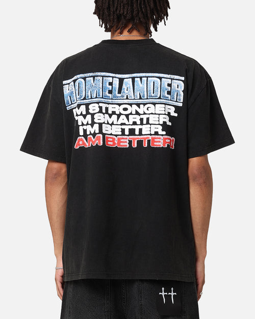 Goat Crew X The Boys Homelander Vintage T-Shirt Black Acidwash