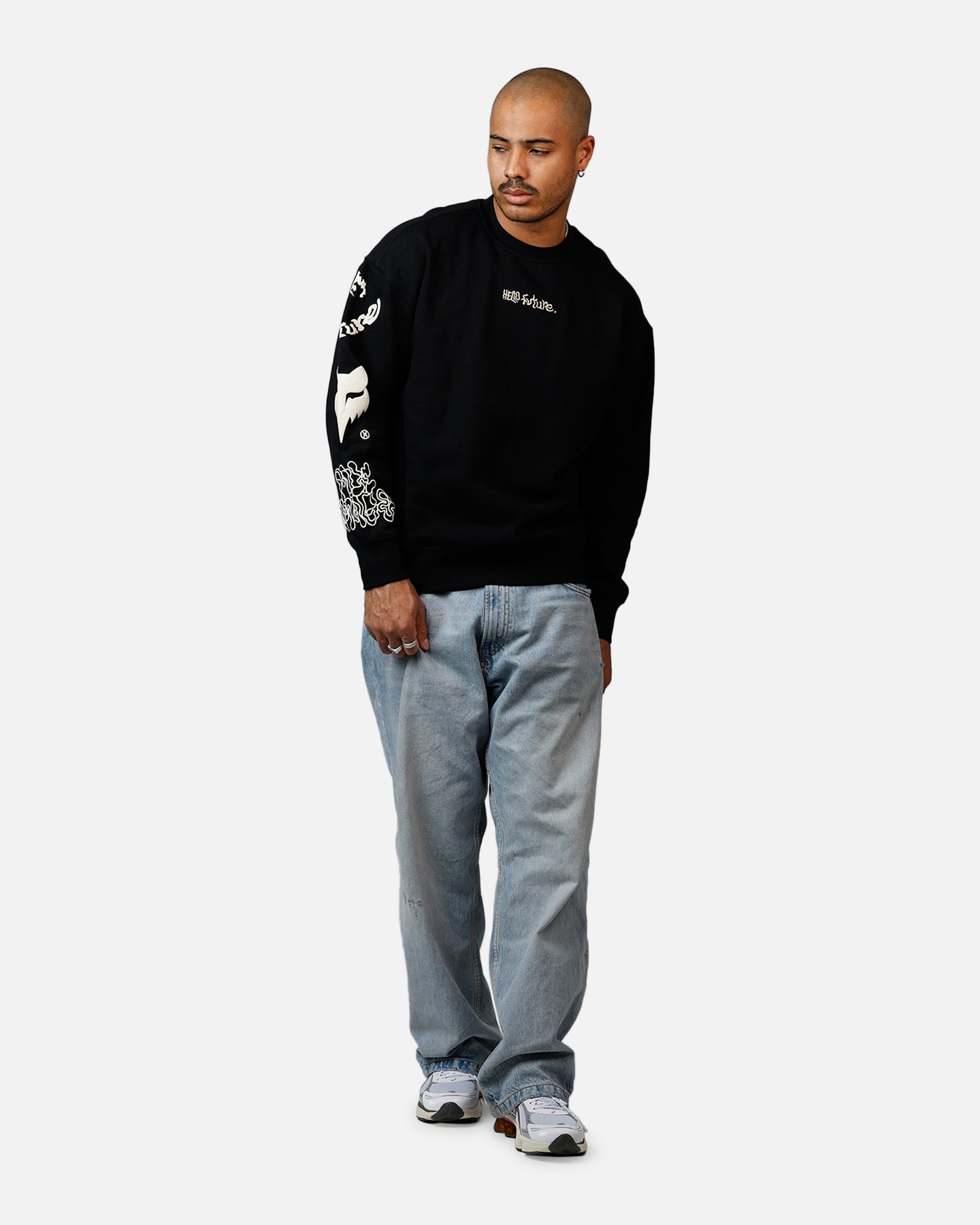 Fox Racing Hello Future Oversized Crewneck Black | Culture Kings US