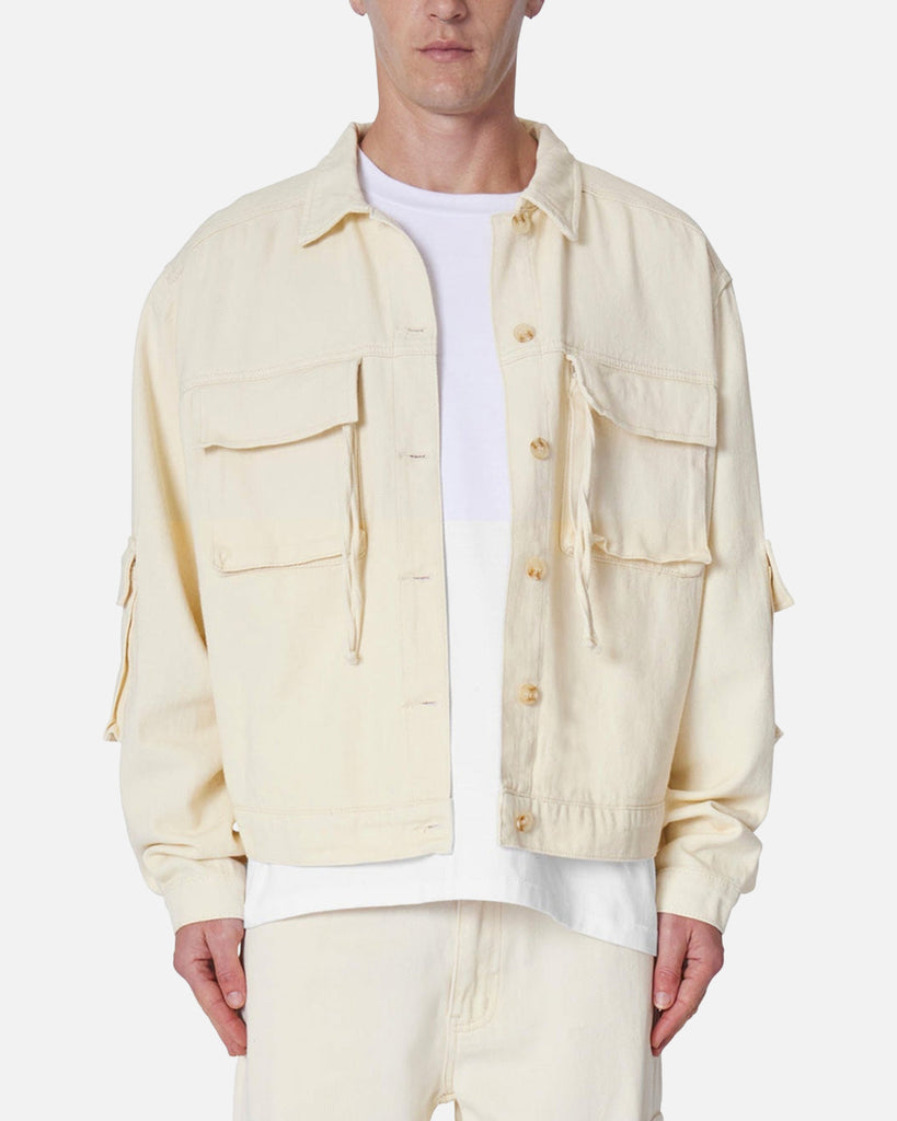 MNML Brushed Twill Cargo Jacket Khaki | Culture Kings US